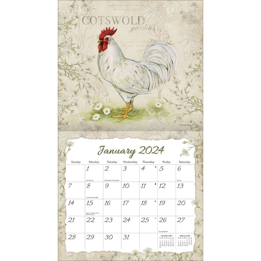 2024 Lang Wall Calendar Proud Rooster Steve's Hallmark