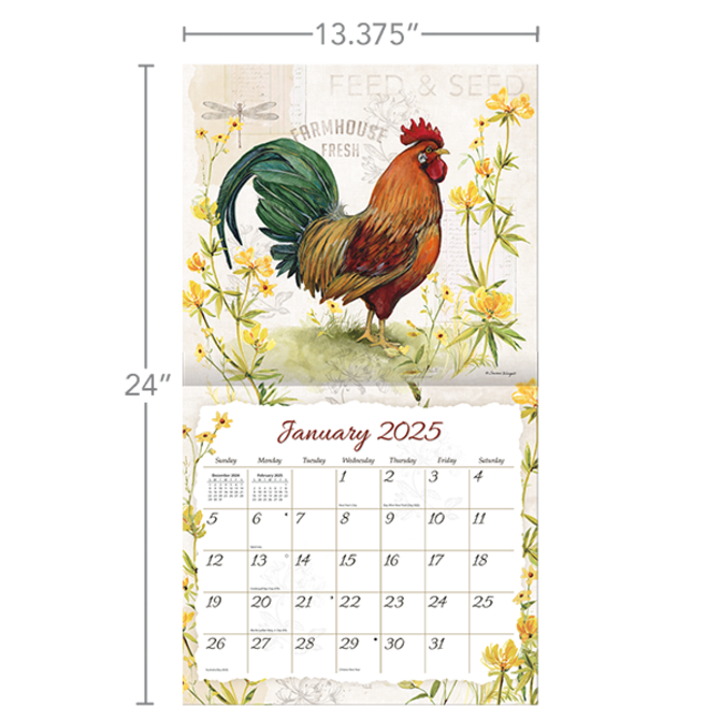 2025 Lang Wall Calendar Proud Rooster by Susan Winget Steve's Hallmark