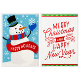 Hallmark Happy Snowman and Red Lettering Boxed Christmas Cards, Pack of 40