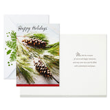 Hallmark Wreath and Pine Branch Boxed Christmas Cards With Seals, Pack of 40