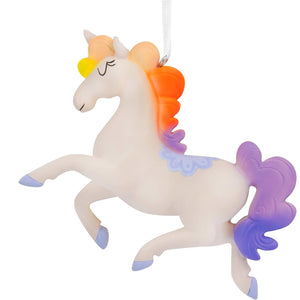 Hallmark Whimsical Unicorn with Rainbow Mane Christmas Ornament