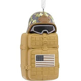 Hallmark Military Helmet on Suitcase Christmas Ornament