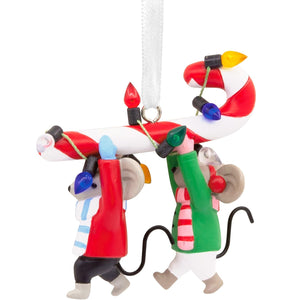 Hallmark Mice Carrying Candy Cane Christmas Ornament