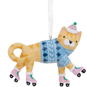 Hallmark Cat on Roller Skates Christmas Ornament