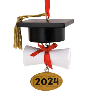 Hallmark Graduation Cap and Diploma 2024 Christmas Ornament