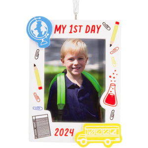 Hallmark My First Day School 2024 Photo Frame Christmas Ornament