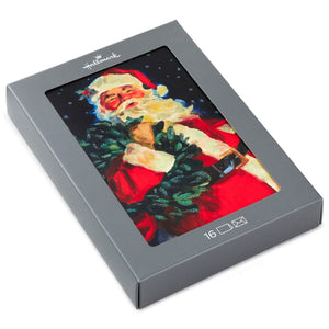 Hallmark Jolly Santa Claus Boxed Christmas Cards, Pack of 16