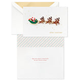 Hallmark Santa Flying With Reindeer Boxed Christmas Cards, Pack of 8