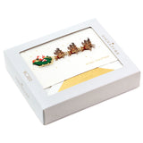 Hallmark Santa Flying With Reindeer Boxed Christmas Cards, Pack of 8