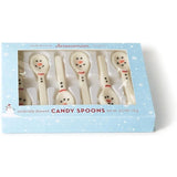 Set of 6 Edible Vanilla Flavor Candy Snowman Spoons in Gift Box