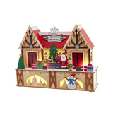 10" Battery Operated Wooden LED Lighted Santa's Workshop