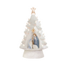 12" Ivory Nativity Ceramic Light Up Tree