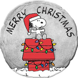 Stepping Stone Santa Snoopy on Dog House with Holiday Lights Wall Plaque