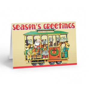 San Francisco Trolley Cable Car Season's Greetings Boxed Christmas Cards Pack of 12