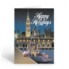 Santa and Reindeers Arrive at the San Francisco Ferry Building with Clock Tower Boxed Christmas Cards Pack of 12