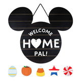 Hallmark Disney Mickey Mouse Ears Welcome Sign With Seasonal Decorations