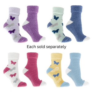 2-Pair Butterfly Bliss Therapeutic Spa Socks - infused with Shea Butter & Lavender