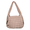 Katydid Oversized Quilted Hobo Tote Bag - Tan