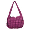 Katydid Oversized Quilted Hobo Tote Bag - Plum