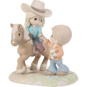 Love Leads the Way Limited Edition Couple Riding Horse Figurine