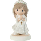 Precious Moments My First Communion Brunette Hair Girl Figurine