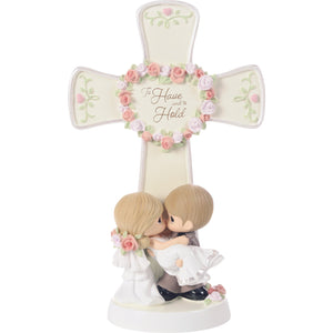 To Have and to Hold Groom Holding Bride Wedding Cross