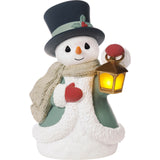 Precious Moments Let It Snow Musical LED Snowman with Lantern Figurine 6"