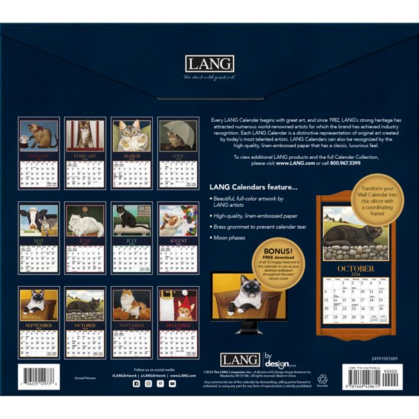 2024 Lang Wall Calendar American Cat Steve's Hallmark