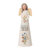 5.25" Sisters Understand Your Heart Angel with Flowers Figurine