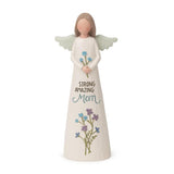 5.25" Strong Amazing Mom Angel with Flowers Figurine