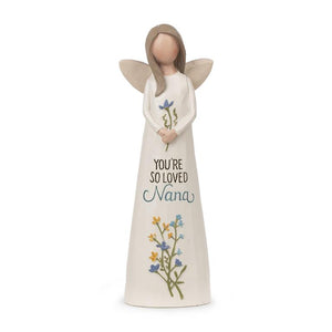 5.25" You Are So Loved Nana Angel with Flowers Figurine