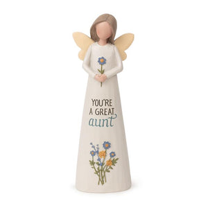 5.25" You Are A Great Aunt Angel with Flowers Figurine