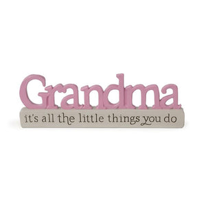 6.5" Grandma It's All the Little Things You Do Word Block Figurine