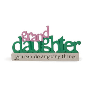 5.75" Granddaughter You Can Do Amazing Things Word Block Figurine