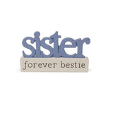 5" Sister Forever Bestie Word Block Figurine