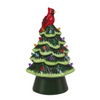 8.5" LED Green Christmas Tree with Bird Top - Lights off