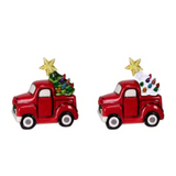 4.75" LED Ceramic Red Truck & Tree - Asst. (Lights off)