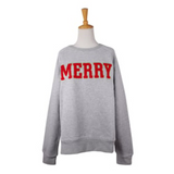 MERRY Chenille Letter Sweatshirt