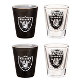 NFL Raiders 4-Piece Ceramic and Glass 2oz. Cup Set