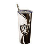 NFL Raiders 20 Oz. Stainless Steel Cup with Straw