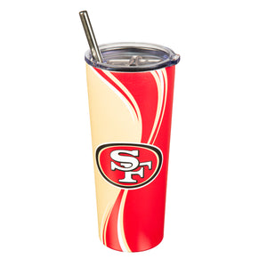 NFL San Francisco 49ers 20 Oz. Stainless Steel Cup with Straw