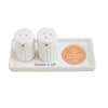 Mud Pie Salt & Pepper Shakers with Accessory Tray Set of 3