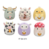 Set of 6 Easter Squishmallows Highland Cow, Pig, Chick, Cow, Lamb, and Mushroom 5" Stuffed Plush by Jazwares