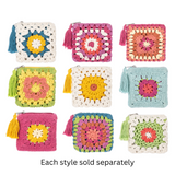 5" x 5" Crochet Flower Zippered Coin Purses