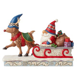 Jim Shore Heartwood Creek Reindeer Pulling Gnome Sled