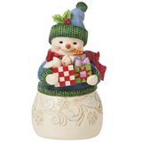 Jim Shore Snowman With with Arms Full of Gifts "Unwrap the Joy" Figurine, 8.5" Gold Crown Exclusive