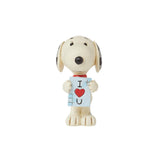 Peanuts Jim Shore "I Heart You" Snoopy Holding Love Sign Mini 3.25" Figurine