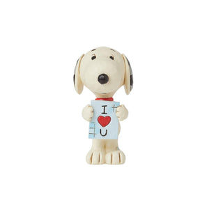 Peanuts Jim Shore "I Heart You" Snoopy Holding Love Sign Mini 3.25" Figurine