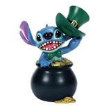 Disney Showcase St. Patrick's Day Stitch with Leprachaun Hat in Pot of Gold 5" Figurine