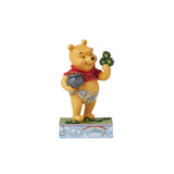 Disney Jim Shore "Luckey Ol' Bear" St. Patty's Pooh with Green Clovers and a Gold Pot 4.5" Figurine